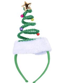 PRICES MAY VARY. BIG HIT FOR CHRISTMAS PARTY: This springy tree Christmas headwear with it's colorful bells will bring you happiness of Christmas Festival easily CHRISTMAS PARTY PHOTO BOOTH PROPS: Shining metalic tinsel fabric covers the spring with gold star in the top. ONE SIZE FITS MOST: Can fit adult and kids Don't worry about the size since the headband is flexible. You can return it with 100% money back if you think the size not fit. And we had tested a lot before producing HIGH QUALITY: B Christmas Party Photo Booth, Tree Headband, Christmas Tree Headband, Christmas Headwear, Spiral Christmas Tree, Holiday Party Hair, Christmas Party Photo, Christmas Fancy Dress, Fall Hat