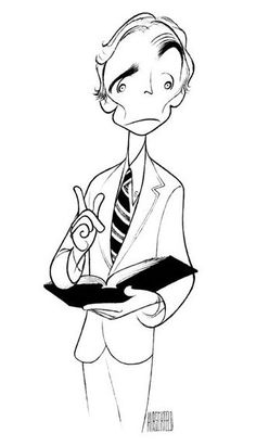 a black and white drawing of a man in a suit holding a clipboard with his thumb up