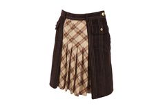 Vintage Dolce & Gabbana pleated mini skirt in brown corduroy with plaid details. Size 24/ 38/ S Waist: 29" / 73,5 cm. Hip: 38" / 96,5 cm. Length: 19,5" / 49,5 cm. Perfect Vintage Condition, the only defect is peeling on the back tag. Plaid Mini Skirt, Pleated Mini Skirt, Dolce & Gabbana, Vintage Skirt, Pleated Skirt, Tartan, Womens Skirt, Favorite Outfit, Dolce And Gabbana