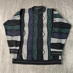 Vintage 2000s Protege Abstract Pattern Basic Blank Essential Streetwear Y2K Aesthetic Multi Color Knit Sweater Large Mens Condition:  Excellent Used Condition  = No Flaws Measurements: Please see photos above for all measurements IF YOU BUY TWO OR MORE ITEMS USE THE CODE BUNDLE @ CHECK TO SAVE 20% WE SHIP WITHIN 24 HOURS AFTER PURCHASE! Please be aware that we do not offer free returns!! The Buyer is responsible for the cost of the return label. Follow us on TikTok & Instagram @findsnostalgic an Birthday Fits, Vintage Clothing Stores, Streetwear Y2k, Vintage 2000s, Y2k Aesthetic, Character Outfits, Abstract Pattern, Sweater Outfits, Knit Sweater