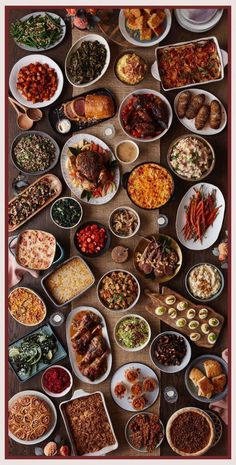 a table filled with lots of different types of food