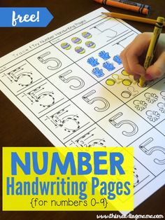 the number handwriting pages for numbers 0 - 10 are ready to be printed and colored