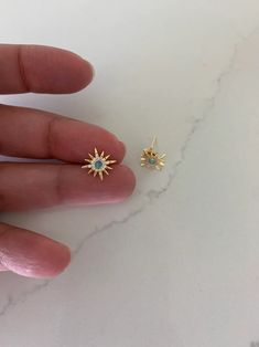 Sun Earrings Star Earrings Opal Earrings Minimalist | Etsy Cosmic Universe, Herkimer Diamond Earrings, Dainty Gold Earrings, Earring Styles, Sun Earrings, Earrings Opal, Earrings Star, Emerald Earrings Studs, Earrings Everyday