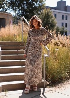 Daring Instincts Maxi Dress ACOA Chic Bell Sleeve Maxi Dress For Fall, Elegant Leopard Print Maxi Dress For Fall, Chic Leopard Print Maxi Dress For Fall, Leopard Print Maxi Dress For Fall, Fall Chic Leopard Print Maxi Dress, Center Of Attention, New Tops, Dress Collection, American Girl