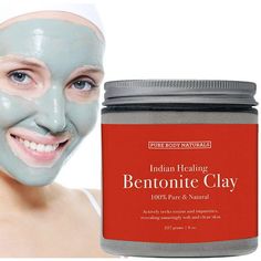 Pure Body Naturals Bentonite Indian Healing Clay is the perfect main ingredient for a DIY facial clay skin mask or a detox bath soak. Natural Bentonite clay is 100% pure sodium bentonite clay powder, harvested from naturally occuring volcanic ash in the USA. Our 100% pure Bentonite can be combined with water or apple cider vinegar to treat areas of the face and body. Known for its ability to absorb and remove toxins, addressing blackheads, prevent breakouts and leave skin soft, Indian Healing Cl Diy Face Powder, Turmeric For Skin, Bentonite Clay Mask, Lemon Face Mask, Diy Detox, Detox Body, Indian Healing Clay, Healing Clay, Pore Cleanser