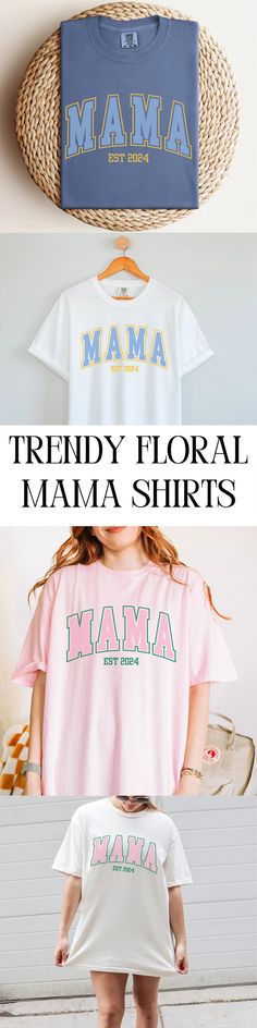 Mama Shirt Comfort Colors Mama T-shirt Est Gift for New Mom Baby Shower Gift Mama Tshirt Varsity Letter Mom Tee for New Mom Athletic Sweater - Etsy Athletic Sweater, Mama Tshirts, Varsity Letter, Mom Baby, Mom Tees, Mama Shirt