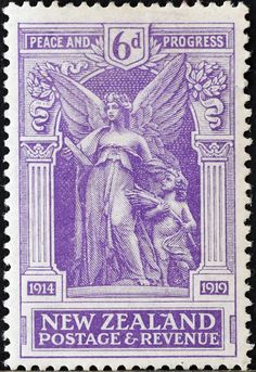 the new zealand postage stamp shows an angel holding a child