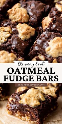 the best oatmeal fudge bars are made with chocolate and peanut butter