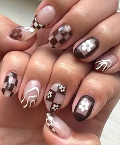 Nagel Design, Mani Ideas, Fall Nail Ideas, Glitter Accent Nails, Retro Nails, Hippie Nails, Manicure Inspiration, Cute Nails For Fall