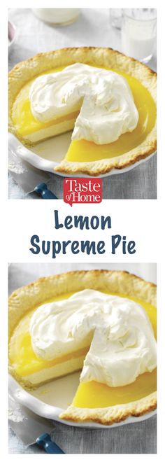 the lemon supreme pie is ready to be eaten