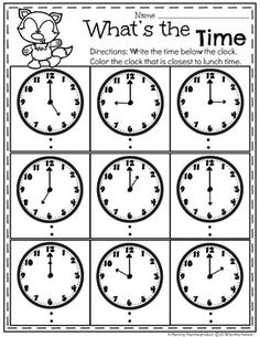 printable clock worksheet for kids to practice time on the hour and minute