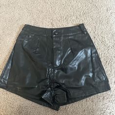 black leather shorts Black Leather Shorts, Leather Shorts, Women's Shorts, Womens Bottoms, Black Leather, Women Accessories, Womens Shorts, Outfit Accessories, Leather