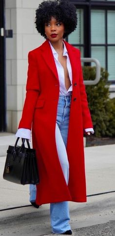 Red Jacket Outfit, Red Clothes, 1960 Fashion, Fall Fashions, Chic Coat, Winter Fit, Professional Style, Event Outfit, Kinds Of Clothes