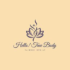 the logo for a health and beauty brand called hello true body, which is designed to look like a lotus flower