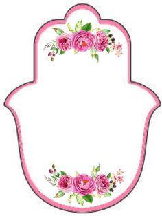 a pink hamsa with flowers on it