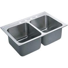 stainless steel double bowl kitchen sink with drainers