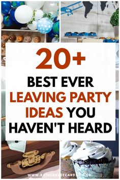 DIY creative leaving party ideas Bon Voyage Theme Party, Fairwell Party Decorations, Goodbye Party Theme Ideas, Send Off To College Party Ideas, New Job Party Decorations, New Job Celebration Party Ideas, Fun Farewell Party Ideas, Bon Voyage Party Food, Goodbye Dinner Party