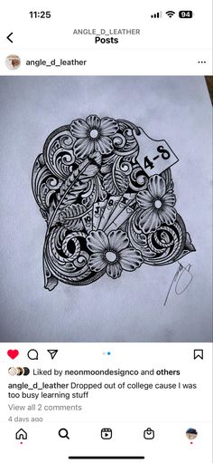 an image of a drawing with flowers on it