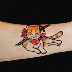 25 The Best Cat Tattoos In 2020 – KingdomOfCats Black Cat With Big Eyes, Samurai Cat Tattoo, Monmon Cats, Soft Tattoo, Kitty Tattoo, Hello Kitty Design, Black Cat Tattoos, Hello Kitty Tattoos