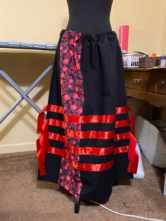 Custom made, high quality Ribbon Skirt! Mmiw Ribbon Skirt, Black Ribbon Skirt, Ribbon Skirts Native American, Seminole Tribe, Ribbon Shirts, Native American Dress, Ribbon Skirt, Skirt Ideas, Turtle Island