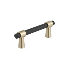 a black and gold handle on a white background