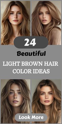 Embrace the versatility of light brown hair with 24 stunning color ideas! Whether you prefer a sun-kissed look or a more intense shade, these hues have got you covered. From creamy beige to warm cinnamon, explore a palette of light brown colors that'll make your locks shine. Discover the perfect shade to complement your skin tone and elevate your style. Hair For Neutral Skin Tone, Light Cool Brown Hair Color, Light Brown Hair Dye Ideas, All Over Light Brown Hair Color, Soft Autumn Hair Color Blonde, Hair Colors For Warm Skin Tones, Brown Hair No Highlights, Brownette Hair, Low Lights Brown Hair