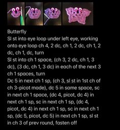 the instructions for how to crochet butterflies