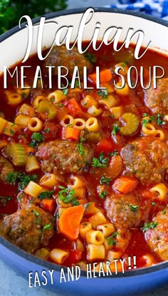 italian meatball soup is an easy and hearty meal