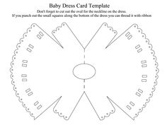 the baby dress card template is shown in black and white