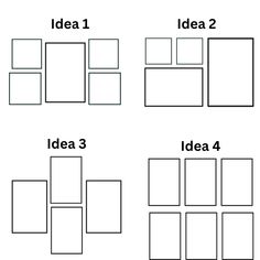 four different types of boxes with the words idea 1, idea 2 and idea 3