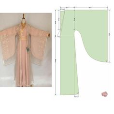 Patron Kimono, Kimono Patterns, Kimono Pattern Sewing, Sewing Pattern, Cute Sewing Ideas, Hanfu Pattern, Pretty Homecoming Dresses, Kimono Sewing Pattern, Chinese Fancy Dress