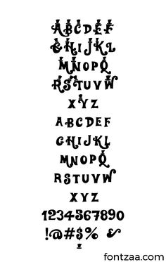 an old english alphabet is shown in black and white