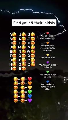 an image of some emoticions in the sky with words and numbers on them