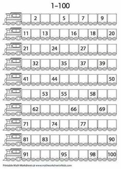 the number 1 to 100 worksheet with numbers in each row and one hundred