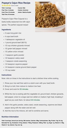 the recipe for poppy's cauliflower rice recipe is shown in this image