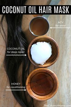 Haircare Natural, Coconut Oil Hair Mask Diy, Oil Hair Mask, Coconut Beach, Hair Mask Recipe, Diy Coconut Oil, Hair Care Remedies, Diy Hair Masks, Coconut Oil Hair Mask