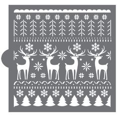 a christmas sweater with reindeers and snowflakes on the front, in grey