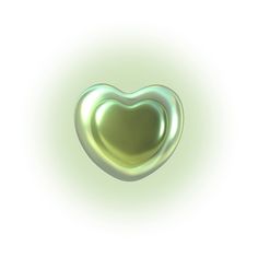 a shiny heart shaped object on a white background