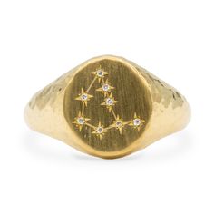 Celestial Signet Ring - Capricorn Men Signet Ring Gold, Capricorn Ring, Mens Gold Signet Rings, Men Signet Ring, Gem Engagement Rings, Money Jewelry, Pinky Signet Ring, Resize Ring, Signet Ring Men