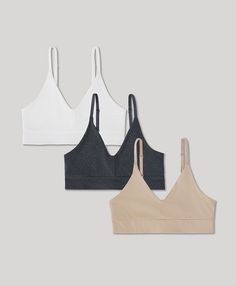 Women’s Everyday Classic T-shirt Bra 3-pack made with Organic Cotton | Pact Bra Flatlay, Bra Pack, Tshirt Bra, Living Better, Minimalist Capsule Wardrobe, Cotton Bras, Simple Tshirt, Carbon Neutral, T Shirt Bra