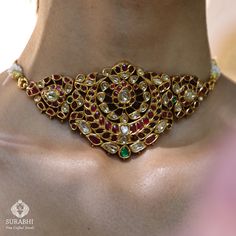 Hyderabadi Jewelry, Kundan Jewellery Bridal, Choker Necklace Designs, Antique Jewellery Designs