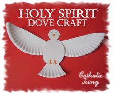 I love this Holy Spirit dove craft! It's easy enough for little ones and can be expanded to cover the Seven Gifts of the Holy Ghost. Use it for Pentecost, Baptism, Confirmation and other lessons on the Holy Ghost. I love the Catholic Icing website, too. They've got a whole library of Catholic ideas for food and celebrating the liturgical year! Enjoy! Happy Feast of Pentecost, too. by cinluu88 Dove Craft, Paper Plate Art, Holy Spirit Dove