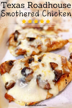 This is one of the BEST chicken recipes I have ever tried! It's seared chicken breasts topped with sauteed mushrooms and onions topped with melted jack cheese. Your whole family will love this quick and easy chicken recipe! Chicken With Mushrooms And Cheese, Swiss Mushroom Chicken, Cheesy Mushroom Chicken, Recipe With Chicken And Mushrooms, Quick Baked Chicken Recipes, Cheddars Dijon Chicken And Mushrooms, Just Bare Chicken Recipes, Easy Recipes With Chicken Breast, Chicken Recipes With Mushrooms