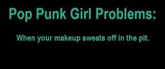 the words pop punk girl problems written in green on a black background