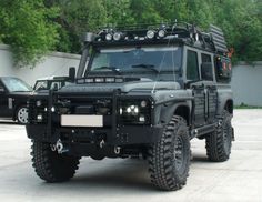 an armored vehicle parked in a parking lot