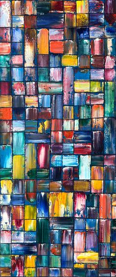 an abstract painting with many different colors