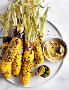 grilled corn on the cob with dipping sauce