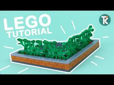 an image of a lego planter made out of green grass and bricks with the words lego