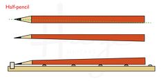 two pencils are shown with the same length as each other, and one has an end