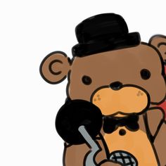 a brown teddy bear wearing a top hat and holding a pair of scissors in his right hand